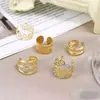 Moda Europeia e Americana Presilhas de Orelha para Homens e Mulheres, Joias de Alto Padrão, Conjunto de Argolas de Orelha Sem Perfuração, Brincos Femininos, Acessórios Naturais para Orelha, Tarraxas de Brinco