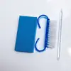 Nuevo traje portátil de manicura Rojo Rosa lima de uñas tira pulidora cepillo de cuerno herramienta exfoliante manicura juego de 6 piezas