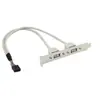 Cabo Adaptador USB 2.0 para Painel Traseiro de Placa-Mã de Desktop, 9 Pinos para USB, Cabo de Extensão USB 2.0 para Gabinete com Duas Portas