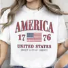 Camiseta Retro Americana Dulce Tierra de la Libertad EE. UU. 250 Aniversario Camiseta Patriótica 4 de Julio Camiseta Bandera Americana