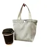 [Em estoque] 910262 bolsa artística de veludo cotelê portátil casual pequena para mulheres bolsa de tecido vintage bolsa de almoço