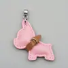 Chaveiro de Filhote de Couro Genuíno Feito à Mão Cordão Anti-Perda Pingente Chaveiro de Carro Bulldog Francês Chaveiro de Corda Trançada