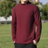 Camiseta interior térmica de cuello medio para hombre, talla grande, nuevo estilo otoño e invierno, forrada de polar, cálida, camiseta de manga larga para hombre