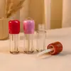Suministro Directo de Fábrica Esmalte de Labios de Jugo de Dibujos Animados Lindo y Divertido Femenino Tubo Cilíndrico de Esmalte de Labios Tubo de Brillo de Labios Material de Empaque de Maquillaje
