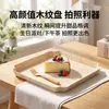 Plato para pastel de encaje con veta de madera de PP, plato para hornear repostería, plato para exhibir postres, adecuado para el té de la tarde, uso doméstico, fácil de limpiar