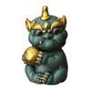 Pedra de Areia Verde Criativa Lucky Pixiu Tea Pet Ornaments Bandeja de Chá Cena do Tanque de Peixes Rui Beast Pixiu Home National Tide Boutique