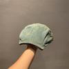 2025 Nuevo Estilo Coreano Retro Boinas de Mezclilla Desgastadas y Rotas para Mujeres con Circunferencia de Cabeza Grande y Sombrero Octagonal Pequeño Adelantado