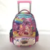 Maleta con Ruedas para Niños Bolsa Escolar de Dibujos Animados con Ruedas Mochila de Hombro Linda para Niña Pequeña