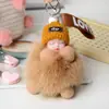 Celebridad de Internet Estilo Ins Bola de Pelo de Zorro Muñeca Durmiente Llavero Bebé de Piel Colgante Muñeca Linda Durmiendo Joyería para Bolso