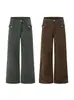 Pantalones de hombre LKTM con puño 26AW Micro-campana Unisex Marca de moda Botón de París Caída Versátiles Pantalones casuales