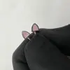 Aço Titânio Fofo Brilho Gota de Óleo Orelha de Gato Hélice Piercing Corporal Joia Dentes Externos