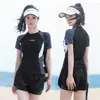 Traje de baño atlético de una pieza para mujer, de verano, adecuado para natación, deportes y competiciones, con un diseño modesto que cubre el pecho y crea un efecto adelgazante, nuevo estilo 2026