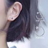 Aretes de Plata Esterlina S999 con Circonita de Cuatro Garras para Mujer Lujo Sencillo y Accesible Aretes Luminosos de Alta Gama para Mujer Aretes de Plata Nicho Coreano