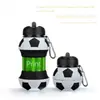 Botella de agua para deportes al aire libre, taza plegable esférica de silicona, fútbol portátil, anticaída, antifugas, plegable