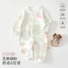 Enterizo infantil de otoño, Clase A, mameluco de bebé 100% algodón, sin costuras, manga larga, diseño de caricaturas, unisex, apto para bebés, para usar en interiores