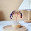 Lámpara de Noche Árbol de Dinero de Cristal Natural Transfronterizo Adornos Racimo de Cristal Blanco Luminoso USB Lámpara de Mesita de Noche Adornos para el Hogar