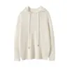 Estilo Simples e Preguiçoso~ Moletom Tricotado 100% Caxemira Pura Consinee para Mulheres, Suéter Outerwear Macio e Aconchegante com Ponto Yuanbao
