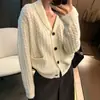 Cárdigan de punto trenzado estilo "old money" retro coreano 2026 para mujer, otoño e invierno, chaqueta de punto casual y sofisticada