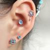 Clavos de Hueso de Oído de Acero de Titanio Diseño de Nicho Zircón Azul Lazo Clavos Cocleares Exquisitos Lujo Ligero Perforación de Oreja Tendencia al por Mayor