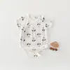 Parque de Cocodrilos Body de Verano Delgado de Manga Corta para Bebé Niños Estilo Casual Transpirable Mono de Jacquard