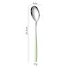 Colher Grossa de Aço Inoxidável com Cabo Longo para Uso Doméstico, Colher de Comer Infantil, Colher de Sopa, Colher Estilo Coreano, Concha Pequena, Aço Inoxidável 304