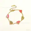 Moda Europea y Americana Pulsera de Trébol de Cuatro Hojas Full Diamond Venta Caliente Transfronteriza Acero Inoxidable Juego de Joyería de Flor de Cinco Hojas con Dos Diamantes y Tres Conchas