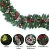 Árbol de Navidad Ratán Paquete Ventana Chimenea Escena Navideña Decoración Adornos Colgante Piña Completa Fruta Roja Ratán