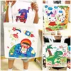 Bolso DIY Graffiti Bolso Pintado a Mano Bolso de Lona Bolsa de Material Niños de Jardín de Infancia Proteger la Tierra Hecho a Mano