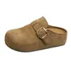 Mules cerrados de plataforma para mujer para uso en exteriores, nuevo estilo primavera 2026, zapatos cómodos sin cordones de suela gruesa estilo Birkenstock