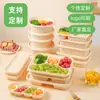 Lonchera Cuadrada Hecha de Almidón de Maíz, Biodegradable, Ecológica, Desechable, Adecuada para Comidas Ligeras, Empaque para Llevar, Apta para Microondas