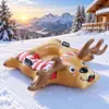 Juguete Inflable de Ciervo de Dibujos Animados de Stock de Fábrica con Asa Antideslizante Forma Linda Juguete de Invierno Tubo de Nieve