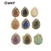 R458 E-Commerce Transfronterizo Europa y América Diseño Anillo Grande Natural Piedra Preciosa Gota de Agua Retorcido para Mujer Piedra Tianhe Amatista Engaste de Garras