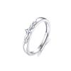 Anillo de plata de ley s925 con forma de noria, luz de lujo, todo a juego, anillo de apertura de doble ángel, diseño de alto nivel, regalo de San Valentín