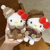 Moda Otoño e Invierno Nuevo Conjunto de Esquí Llavero de Felpa Hello Kitty Bolso Cálido Kt Colgante