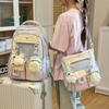 Mochila Dopamina Estilo Japonés 2026 Nuevo Color Dulce Bloques de Color Moda Gran Capacidad Doble Hombro Mochila para Mujeres