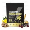 Tk60 Cápsulas de Gomas de Shilajit, Extrato Nutricional Embalado com Fibra Alimentar, Grau Alimentício