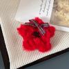 Nueva y linda horquilla de peluche con forma de estrella de cinco puntas, lazo, flequillo, clip lateral, estilo Chanel para niña y mujer.