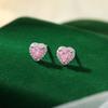 Sob a figueira 925 prata diamante coração de menina tarraxa de orelha feminina laço de amor acessórios DIY nicho brincos frescos atacado