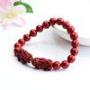 Pulseira de Cinábrio Personalizada com Areia Dourada Roxa e Pingente Duplo Pixiu, Transmissão ao Vivo da Fábrica de Joias e Dropshipping S2062602