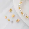 Cuentas espaciadoras ovaladas chapadas en oro de 18K, cobre chapado en oro antioxidante, accesorios para pulsera y collar de joyería DIY, cuentas con agujero pasante