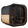 Venta al por Mayor de Fábrica Exterior Cúbica Vapor Seco y Húmedo Madera Maciza Habitación de Sauna Estufa Eléctrica Calefacción Piedras de Sauna Sala de Vapor para 2-4 Personas