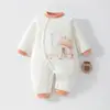 Ropa ajustada, cálida y cómoda para bebés niños y niñas, Clase A, mameluco acolchado de algodón de 80 gramos, adecuado para otoño e invierno, para recién nacidos