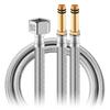 Tubo trenzado de acero inoxidable 304 grifo tubo de entrada de agua para lavabo de verduras lavabo accesorios de manguera puntiagudos tubo de agua caliente y fría a prueba de explosiones