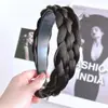 Faixa de Peruca Trançada para Mulheres, Nova Faixa de Cabelo Fashion com Trança Espinha de Peixe, Acessório de Cabelo Topo Alto para Cobrir Cabelos Grisalhos