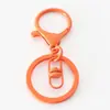10 piezas de barniz para hornear cierre de langosta redondo juego de tres piezas de llavero colgante Anillo de llavero giro de 8 palabras accesorios de material para colgante de joyería diy