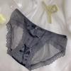Roupa Íntima Sexy de Seda de Gelo Cetim Retro Francês com Renda Pura e Malha para Mulheres de Cintura Baixa, Respirável, Perfil de Algodão Puro