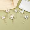 Horquilla de moda transfronteriza europea y americana, accesorios para el cabello hanfu de estilo antiguo, tocado de novia simple, flor de cerámica tejida a mano, clip en forma de U