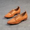 Jiezu 2025 Outono Novo Camurça Camada Superior Bico Fino Sapatos Casuais Femininos Flats Leves Simples Moda Versátil