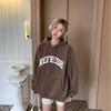 Sudadera con Capucha Estilo Coreano para Mujer, Sudadera de Mujer con Estampado de Letras Holgada para Otoño e Invierno, Forro Polar Delgado Engrosado, Atuendo para Mejor Amiga, Top Estilo Perezoso