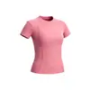 Ropa de Yoga Nude para Mujer, Ropa de Fitness Delgada, Tops de Yoga Deportivos Ajustados de Secado Rápido, Camisetas de Manga Corta para Correr y Fitness